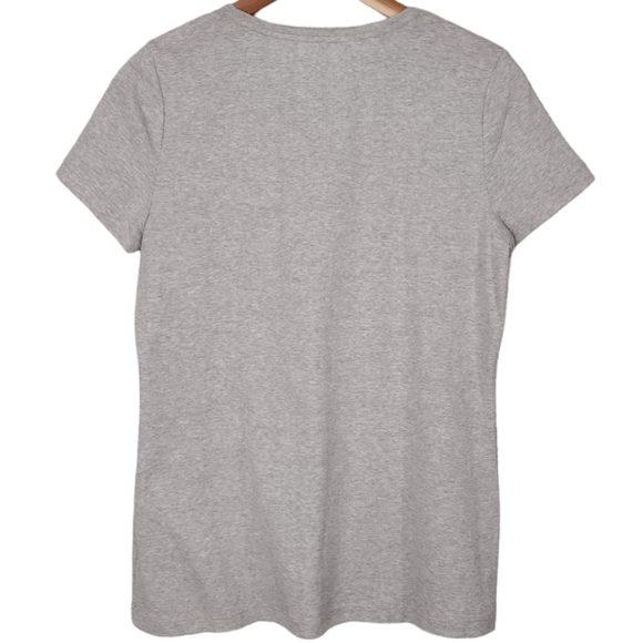 NWT Talbots Petite Women's Cotton Summer Gray Pullover Short Sleeve Tee Size MP - Picture 2 of 13